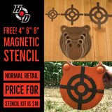 1/2" AR500 3"-8" Gong Set With Painting Stencil Kit