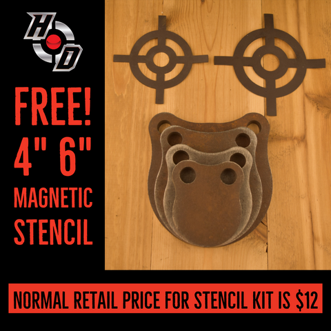 1/2" AR500 3"-6" Gong Set With Painting Stencil Kit
